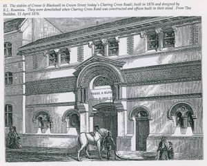 Die Ställe von Crosse & Blackwell in der Crown Street (heutige Charing Cross Road) von English School