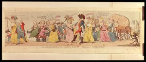 Die Frauen von Les Halles bringen Ludwig XVI. (1754-93) von Versailles, veröffentlicht von S.W. Fores, 1789