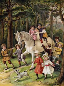 Sie ritten ihn ohne Sattel hinein und hinaus durch die Bäume von English School