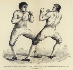 Dritter Kampf zwischen Daniel Mendoza und George Humphries, in Doncaster, 29. September 1790, nach einem Originalbild von English School