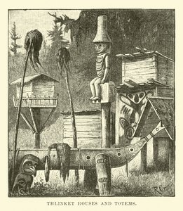 Thlinket-Häuser und Totems von English School