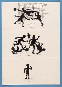 Drei Silhouetten von Fußballspielern