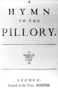 Titelseite für A Hymn to the Pillory von Daniel Defoe, 1703 von English School