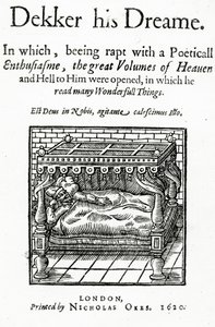 Titelseite für Dekker sein Traum von Thomas Dekker, veröffentlicht 1620 von English School