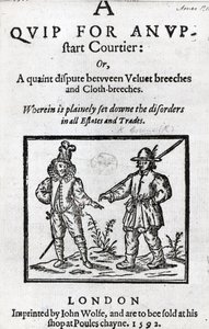 Titelblatt für A Quip for an Upstart Courtier von Robert Greene, 1592