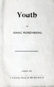 Titelseite zu Youth, einer Gedichtsammlung von Isaac Rosenberg, Erstausgabe 1915