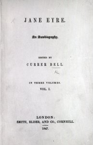Titelseite der Erstausgabe von Jane Eyre von Charlotte Brontë, 1847 von English School