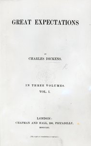 Titelseite zu Große Erwartungen von Charles Dickens, Erstausgabe, 1861 von English School