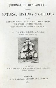 Titelseite zu The Voyage of the Beagle von Charles Darwin, Ausgabe veröffentlicht 1890 von English School