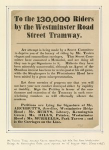 An die 130.000 Fahrer der Westminster Road Street Tramway von English School