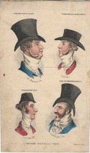 Modische Hüte und Krawatten, ca. 1815-20