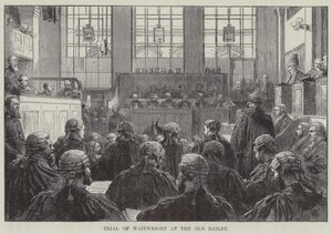 Prozess von Wainwright am Old Bailey (Stich) von English School