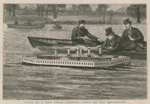 Test einer neuen Dampffähre auf der Serpentine von English School