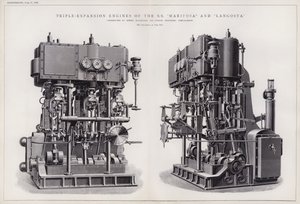 Dreifach-Expansionsmaschinen der SS „Mariposa“ und „Langosta“ von English School