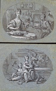 Zwei häusliche Szenen, ca. 1725
