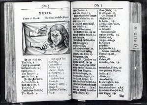 Zwei Seiten aus Orbis Sensualium Pictus von Comenius, 1659 von English School
