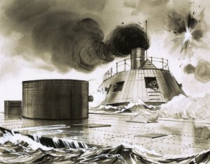 Unidentifizierte Kampfszene mit frühem U-Boot