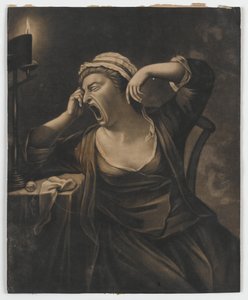 Ohne Titel (gähnende Frau), ca. 1780 von English School