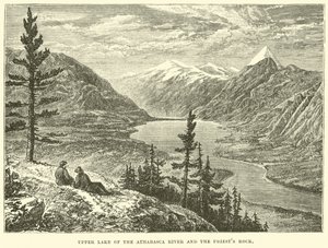 Oberer See des Athabasca River und der Priesterfelsen von English School