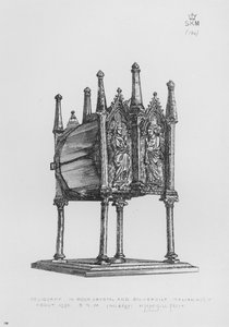 Victoria und Albert Museum: Reliquiar, aus Bergkristall und Silber vergoldet, Italienisch, um 1350 von English School