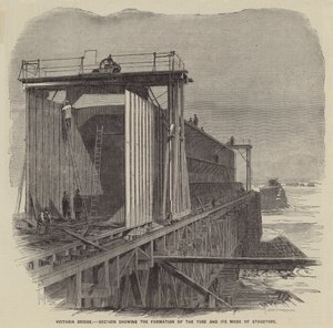 Victoria-Brücke, Querschnitt zeigt die Bildung des Rohrs und seine Bauweise von English School