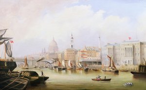 Blick auf die Themse mit Blackfriars und der St. Pauls Kathedrale im Hintergrund von English School