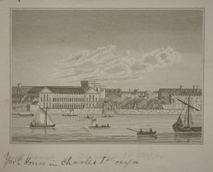 Blick nach Norden über die Themse, Blick auf York House und York Buildings