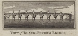 Ansicht der Blackfriars Bridge, London (Stich) von English School