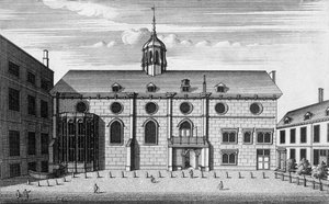 Ansicht der Grocers Hall zur Zeit, als sie die Bank of England beherbergte, ca. 1730