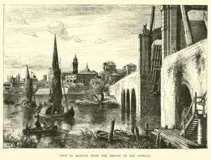Blick auf Mantua von der Brücke San Giorgio