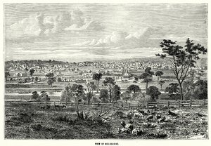Ansicht von Melbourne (Gravur) von English School