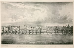 Ansicht der alten London Bridge zur Zeit von Königin Elisabeth I. von English School