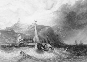 Ansicht von Scarborough Castle vom Meer aus, 1894