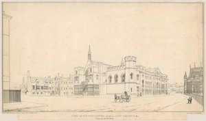 Ansicht der Westminster Hall, Gerichte usw., von Nordwesten von English School