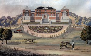 Ansicht eines Landhauses in einem Park, ca. 1825 von English School