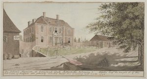 Ansicht eines alten Herrenhauses am Greenland Dock in Rotherhithe, Bermondsey, 1796 von English School