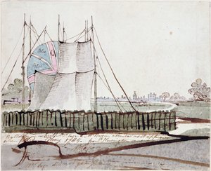 Ansicht des Ballons in Newington Causeway, Mai 1785 von English School