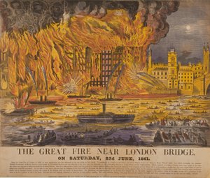 Ansicht des Cottons Wharf Brandes, 1861