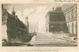 Ansicht des inneren Teils des alten Somerset House, Strand, London von English School