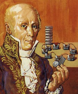 Volta und Galvani zeigten, dass Elektrizität durch chemische Reaktionen erzeugt werden kann von English School