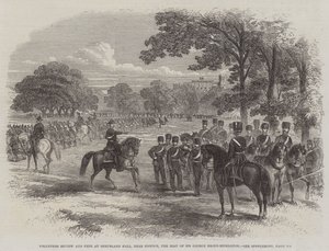 Freiwilligenüberprüfung und Fest in Shrubland Hall, in der Nähe von Ipswich, dem Sitz von Sir George Broke-Middleton