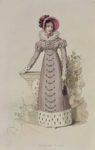 Spazierkleid, Modeplatte aus Ackermanns Repository of Arts