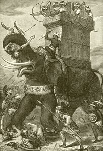 Kriegselefant in der Armee von König Darius von English School