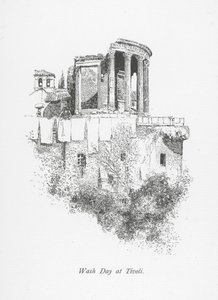Waschtag in Tivoli (Lithografie)