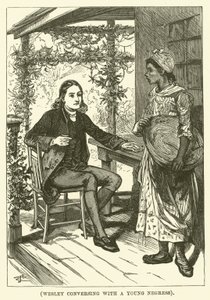 Wesley im Gespräch mit einer jungen Negerin (Gravur) von English School