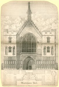Westminster Hall, London, einschließlich eines Grundrisses des Gebäudes von English School