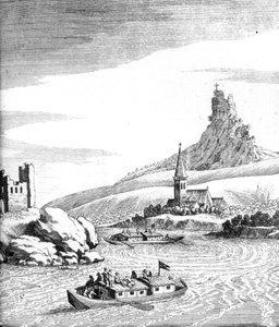 Strudel in der Donau, aus An Account of Several Travels von Edward Browne, veröffentlicht 1677