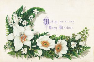 Wildrosen und Maiglöckchen, Weihnachtskarte