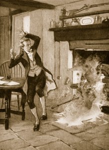 William Herschels selbstgebauter Ofen stürzt ein von English School