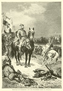 Wilhelm von der Normandie und seine Anhänger landen in England von English School